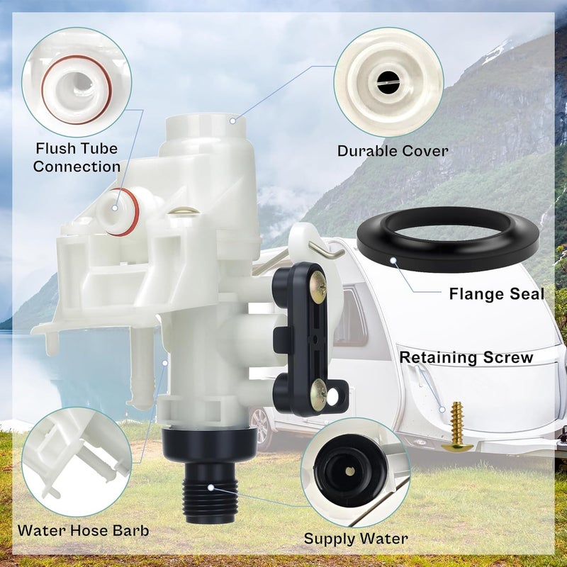 Vypart 𝗨𝗽𝗴𝗿𝗮𝗱𝗲𝗱 31705 RV Toilet Water Valve Kit - Fits Thetford Aqua-Magic V (High/Low Hand/Foot Flush) | Leak-Proof, Freeze-Resistant, Replaces 31688, 31687, 31653 - Image 3